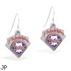 Mspiercing Sterling Silver Earrings With Official Licensed Pewter MLB Charms, Philadelphia Phillies