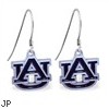 Mspiercing Sterling Silver Earrings With Official Licensed Pewter NCAA Charm, Auburn University Tige