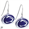 Mspiercing Sterling Silver Earrings With Official Licensed Pewter NCAA Charm, Penn State Nittany Lio