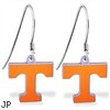 Mspiercing Sterling Silver Earrings With Official Licensed Pewter NCAA Charm, University Of Tennesse