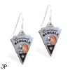 Mspiercing Sterling Silver Earrings With Official Licensed Pewter NFL Charm, Cincinnati Bengals