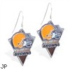 Mspiercing Sterling Silver Earrings With Official Licensed Pewter NFL Charm, Cleveland Browns