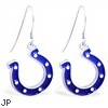 Mspiercing Sterling Silver Earrings With Official Licensed Pewter NFL Charm, Indianapolis Colts