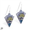 Mspiercing Sterling Silver Earrings With Official Licensed Pewter NFL Charm, Jacksonville Jaguars