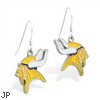 Mspiercing Sterling Silver Earrings With Official Licensed Pewter NFL Charm, Minnesota Vikings