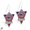 Mspiercing Sterling Silver Earrings With Official Licensed Pewter NFL Charm, New England Patriots