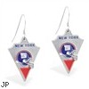 Mspiercing Sterling Silver Earrings With Official Licensed Pewter NFL Charm, New York Giants