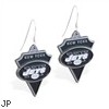 Mspiercing Sterling Silver Earrings With Official Licensed Pewter NFL Charm, New York Jets