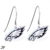 Mspiercing Sterling Silver Earrings With Official Licensed Pewter NFL Charm, Philadelphia Eagles