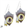 Mspiercing Sterling Silver Earrings With Official Licensed Pewter NFL Charm, Washington Redskins