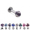 multi gem ball labret, 12 ga