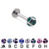 multi gem ball labret, 14 ga