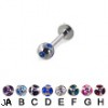 multi gem ball labret, 16 ga