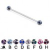 Multi Gem Ball Long Barbell (Industrial Barbell), 16 Ga