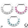 Multi Gem Paved Surgical Steel Septum Clicker