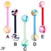 Multicolor marble bioplast tongue ring, 14 ga