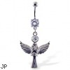 Navel Ring with Dangling Angel
