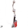 Navel Ring with Dangling Bloody Cleaver