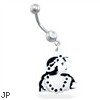 Navel ring with dangling Hawaiian lady
