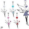 Navel ring with dangling jewelry fairy