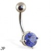 Navel ring with Lapis Lazuli stone