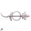 Nipple ring with jeweled alligator