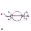 Nipple ring with jeweled lizard