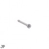 Nose pin with press-fit clear gem, 20 ga