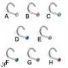 Nose screw with jeweled ball, 18 ga