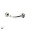 Notched ball eyebrow ring, 16 ga