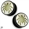 Pair Black UV Screw Fit Plug with Glow in the Dark Spider