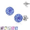 Pair Of 316L Surgical Steel Stud Earring With Multi Crystal Ferido Ball