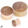 Pair Of Crocodile Wood Saddle Plugs with Engraved Wood Grain Motif