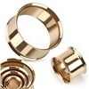 Pair Of Double Flared Flesh Tunnels Rose Gold Tone