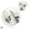 Pair Of Encased Triple Skull Clear Acrylic Saddle Plugs