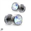 Pair of fake Crystal Flat Top plugs