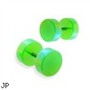 Pair of fake metalic green plugs, 16GA