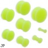 Pair Of Flexible Glow In The Dark Silicone Double Flared Plugs