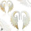 Pair of Hand carved mother of pearl angel wing tapers