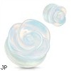 Pair Of Hand-Carved Rose Opalite Plugs