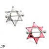 Pair of Jeweled star nipple shields, 14 ga