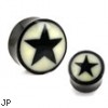 Pair Of Natural Buffalo Horn Saddle Plugs with Bone Star Inlay