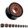 Pair Of Natural Horn Saddle Tunnels with Coco Wood Inlay