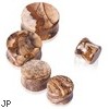 Pair Of Natural Picture Jasper Stone Saddle Plugs