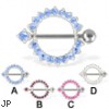 Pair Of Nipple Rings with Jeweled Barbell