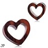 Pair Of Organic Sono Wood Heart Tunnel Plugs