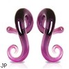 Pair Of Purple Pyrex Glass Tapers with Spiral Tail