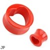 Pair Of Red Acrylic Saddle Plugs