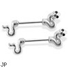 Pair Of Snake Nipple Rings, 14 Ga