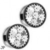 Pair Of Surgical Steel Steampunk Gear Screw-Fit Tunnels